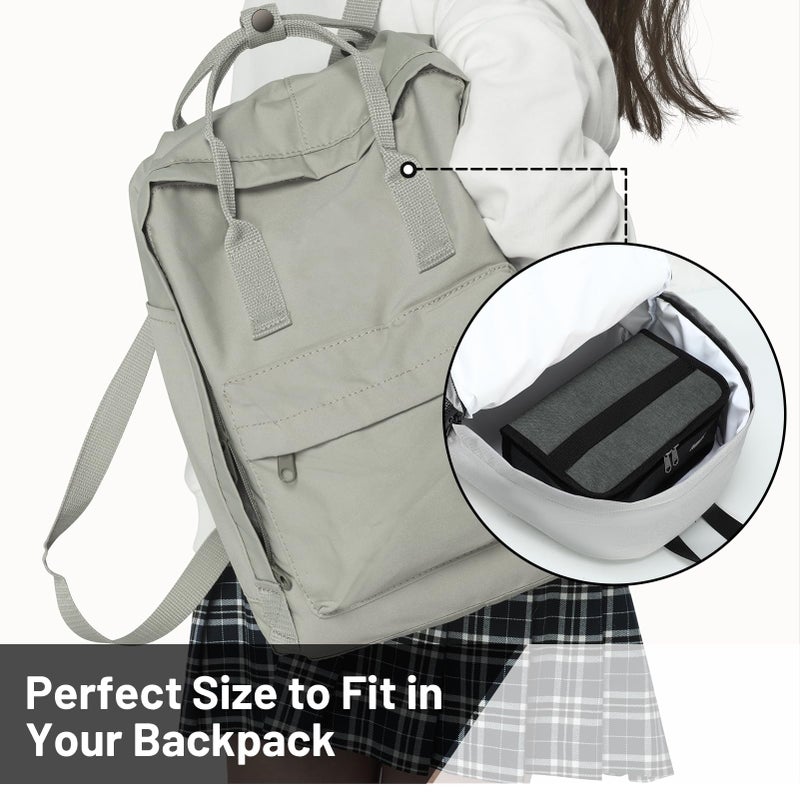 MIER Small Lunch Bag for Kids & Adults Compact Insulated Lunch Box Portable Thermal Mini Cooler for Work School Travel, Grey - Image 4